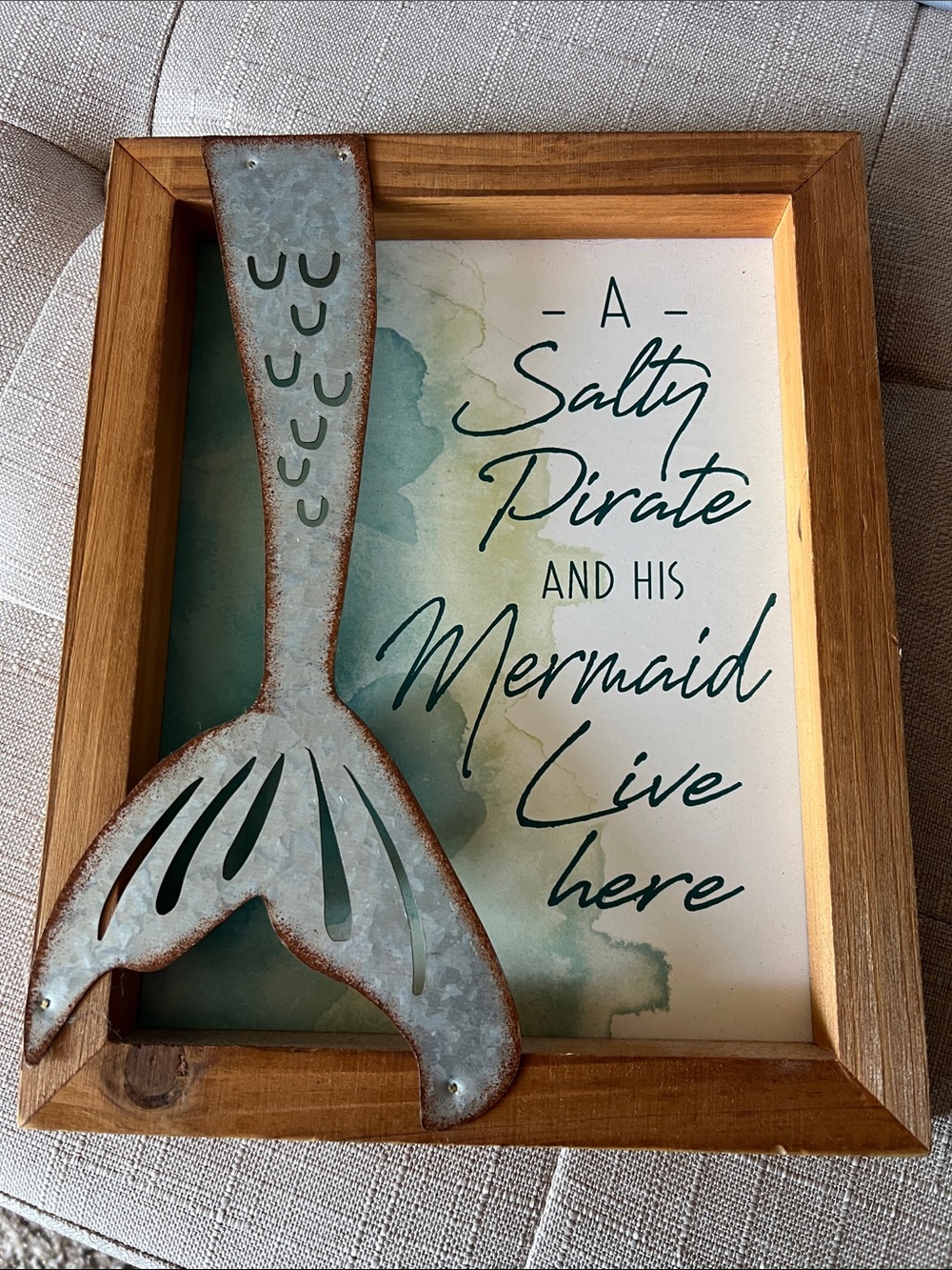 Hobby Lobby Teal and Aqua Mermaid Tail Wall Art